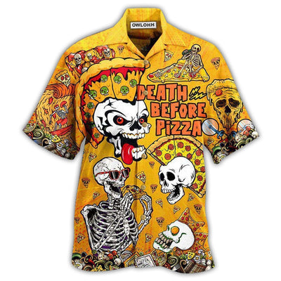 Hawaiian Shirt / Adults / S Food We're Death Before Nice Pizza - Hawaiian Shirt - Owls Matrix LTD