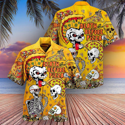 Food We're Death Before Nice Pizza - Hawaiian Shirt - Owls Matrix LTD