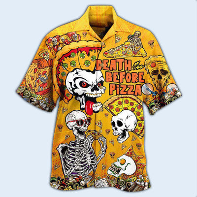 Food We're Death Before Nice Pizza - Hawaiian Shirt - Owls Matrix LTD