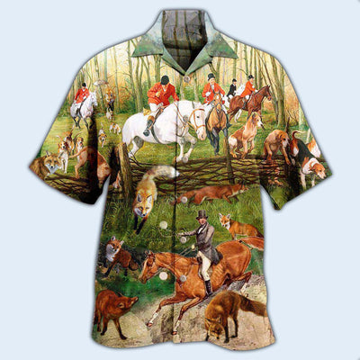 Hunting Fox Hunting Weekend Forecast - Hawaiian Shirt - Owls Matrix LTD