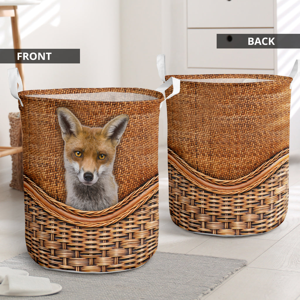 Fox Rattan Teaxture - Laundry Basket - Owls Matrix LTD