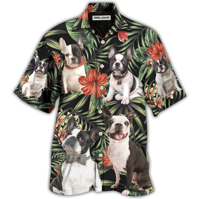 Hawaiian Shirt / Adults / S French Bulldog Tropical Floral Style - Hawaiian Shirt - Owls Matrix LTD