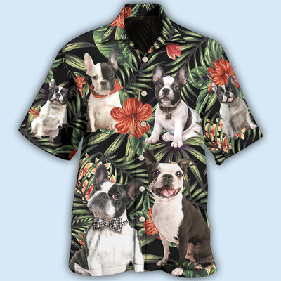 French Bulldog Tropical Floral Style - Hawaiian Shirt - Owls Matrix LTD