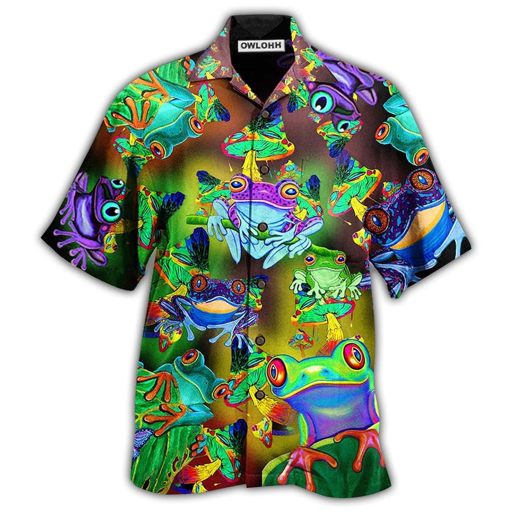 Hawaiian Shirt / Adults / S Frog And Mushrooms Love Life Funny - Hawaiian Shirt - Owls Matrix LTD