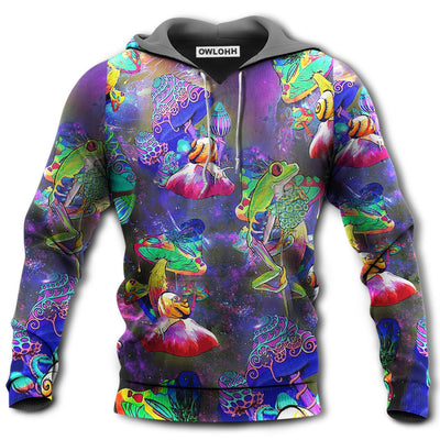 Unisex Hoodie / S Frog Colorful Galaxy Mushroom Color - Hoodie - Owls Matrix LTD