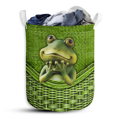 Frog Rattan Teaxture Lovely Style - Laundry Basket - Owls Matrix LTD