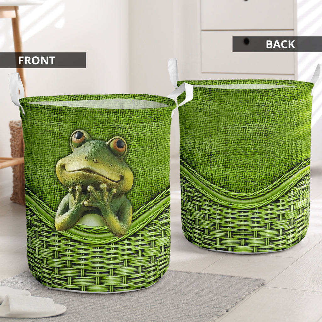 Frog Rattan Teaxture Lovely Style - Laundry Basket - Owls Matrix LTD