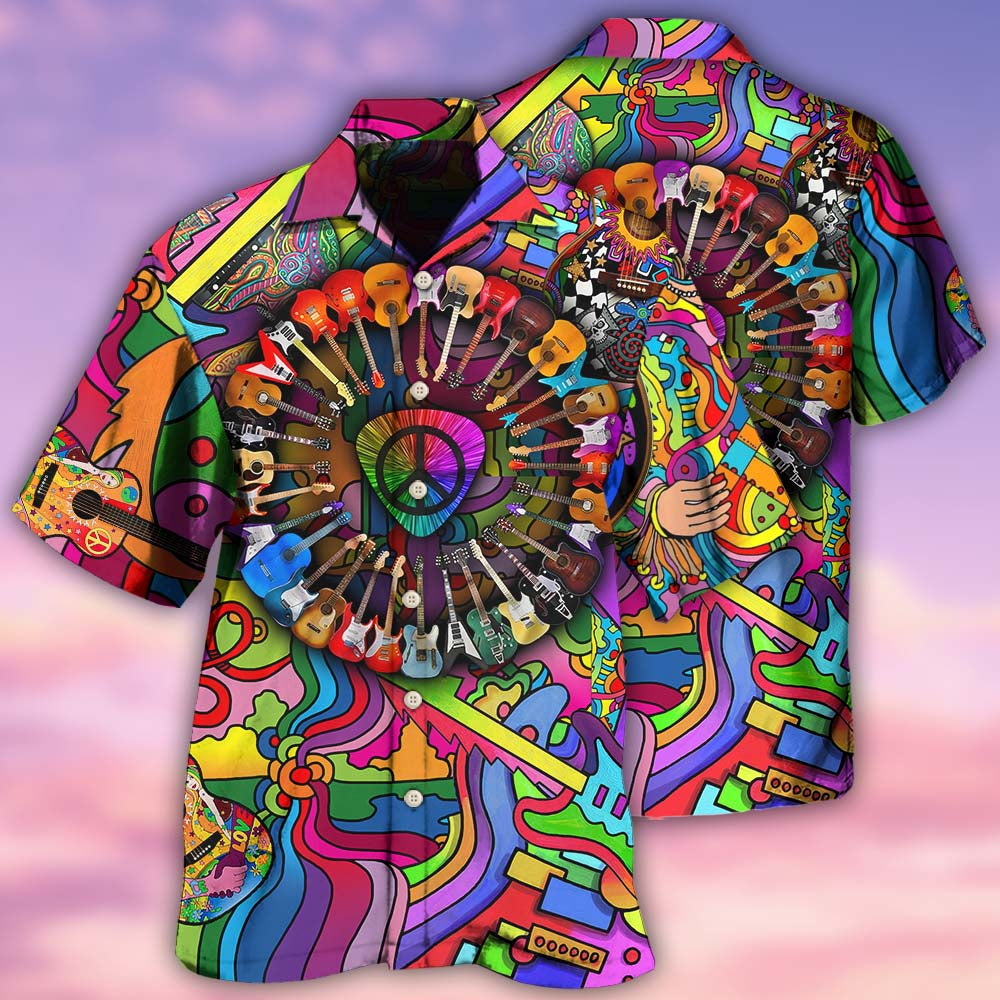 Guitar Love Life Style Colorful - Hawaiian Shirt - Owls Matrix LTD