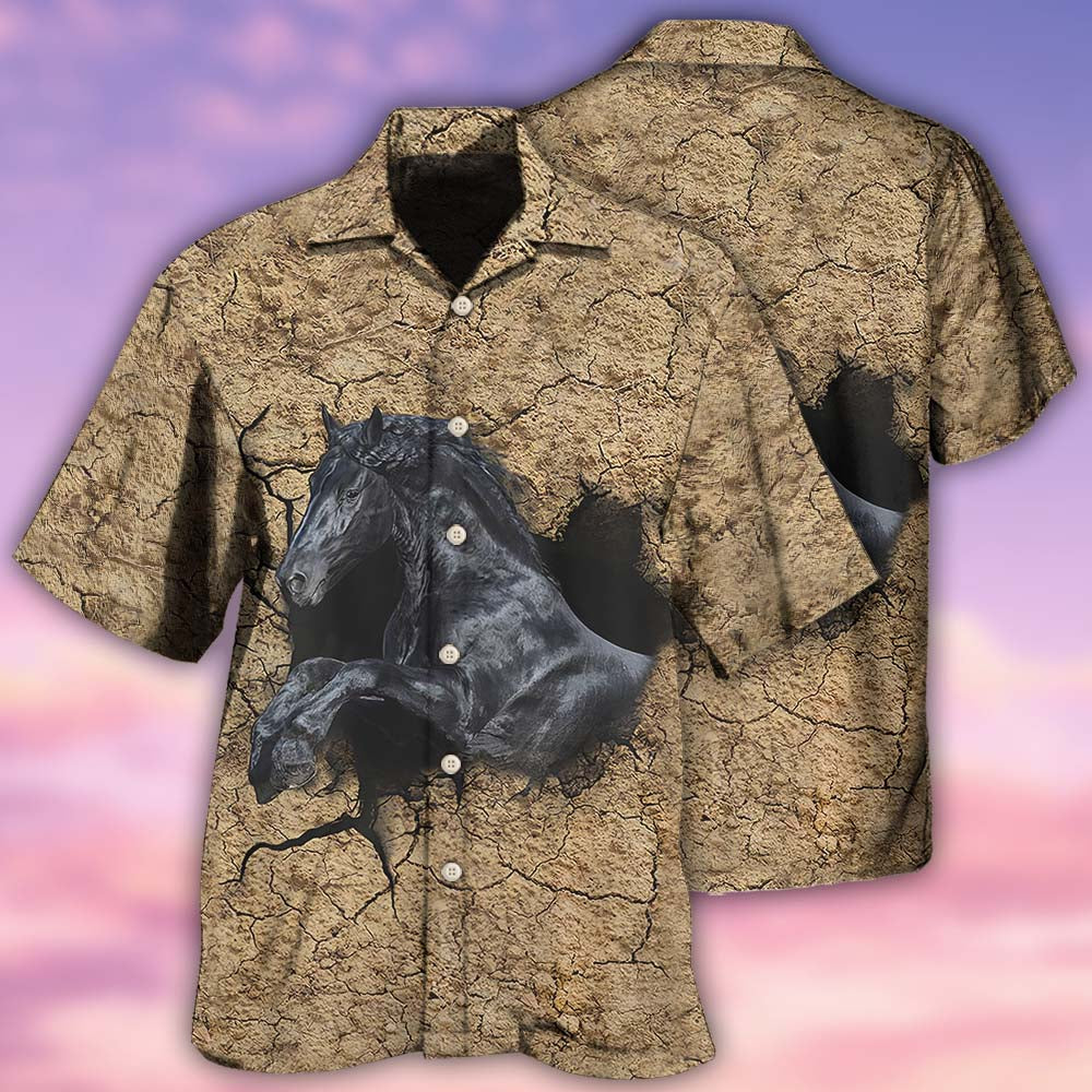 Horse Black Darkness - Hawaiian Shirt - Owls Matrix LTD