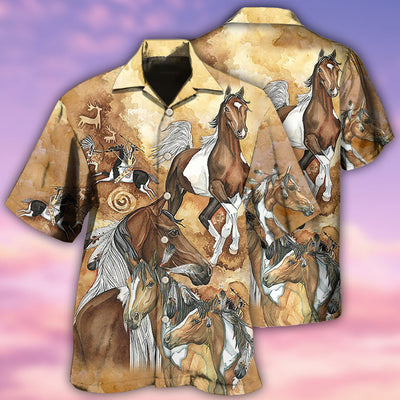 Native American Horse - Hawaiian Shirt - Owls Matrix LTD