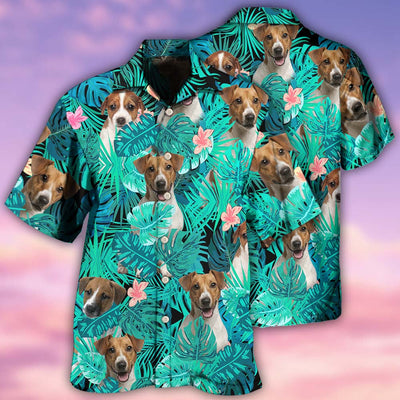 Russell Terrier Dog Summer Green Tropical - Hawaiian Shirt - Owls Matrix LTD