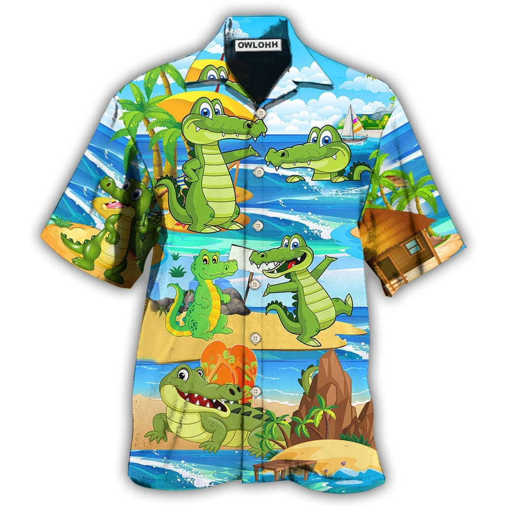 Hawaiian Shirt / Adults / S Crocodile Love Life Funny - Hawaiian Shirt - Owls Matrix LTD