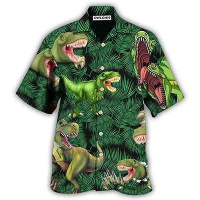 Hawaiian Shirt / Adults / S Dinosaur World Summer Green Leaf - Hawaiian Shirt - Owls Matrix LTD