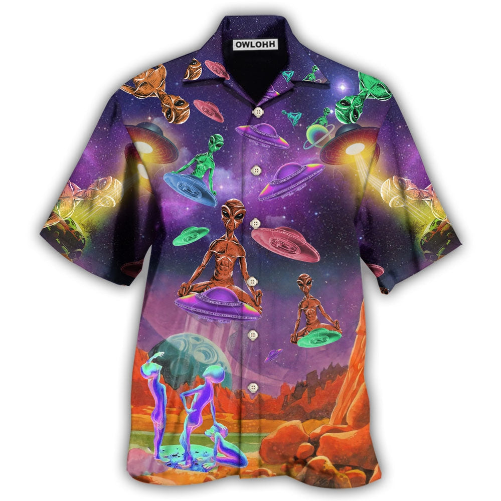 Hawaiian Shirt / Adults / S Alien Galaxy Awesome UFO - Hawaiian Shirt - Owls Matrix LTD