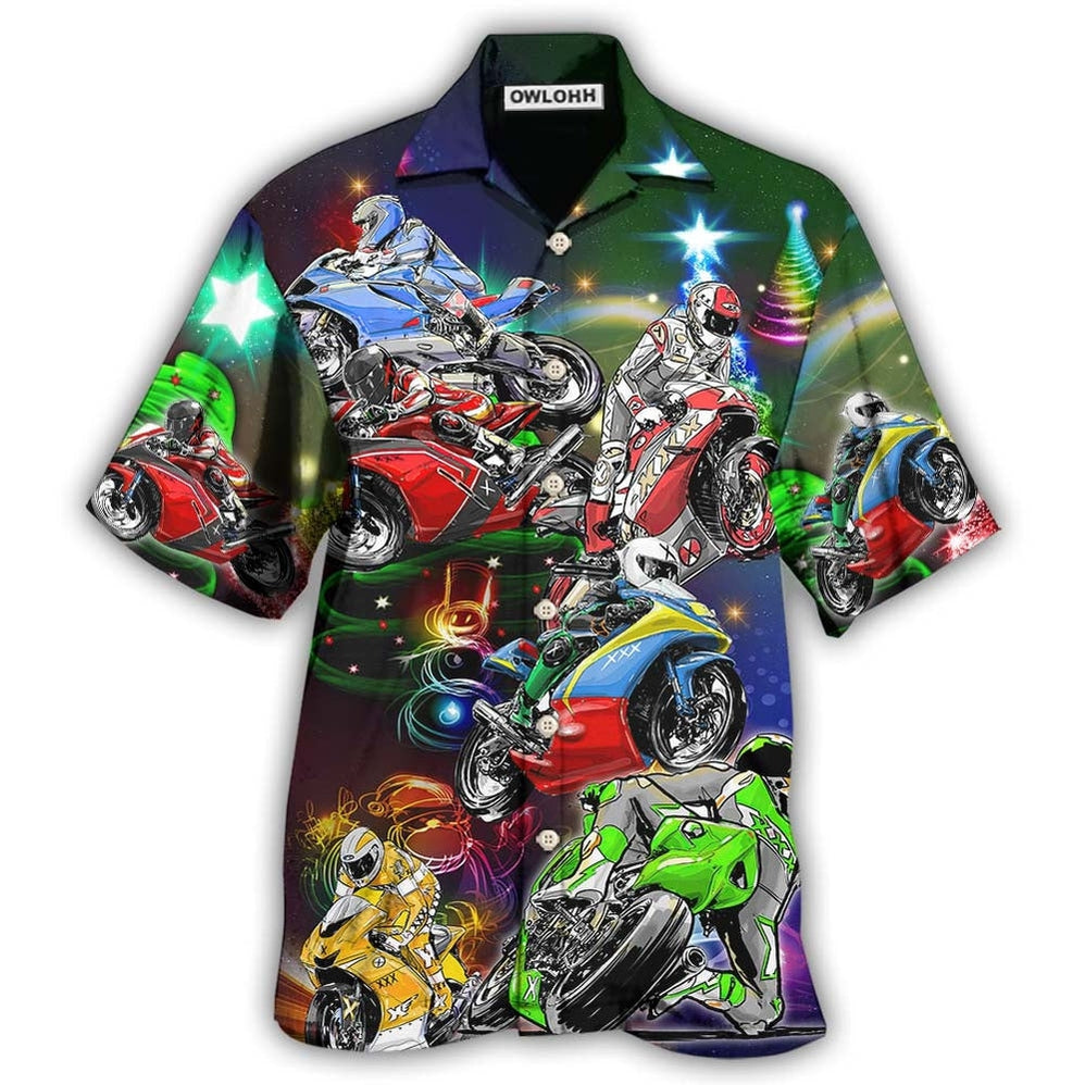 Hawaiian Shirt / Adults / S Motorcycle Amazing Christmas - Hawaiian Shirt - Owls Matrix LTD
