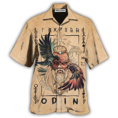Hawaiian Shirt / Adults / S Viking Odin Sign Old Man Viking - Hawaiian Shirt - Owls Matrix LTD