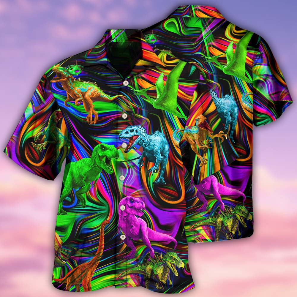 Dinosaur World Summer Colorful Style - Hawaiian Shirt - Owls Matrix LTD