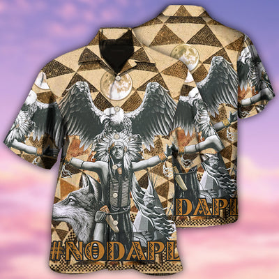 Native American Man And Eagle Strong - Hawaiian Shirt - Owls Matrix LTD