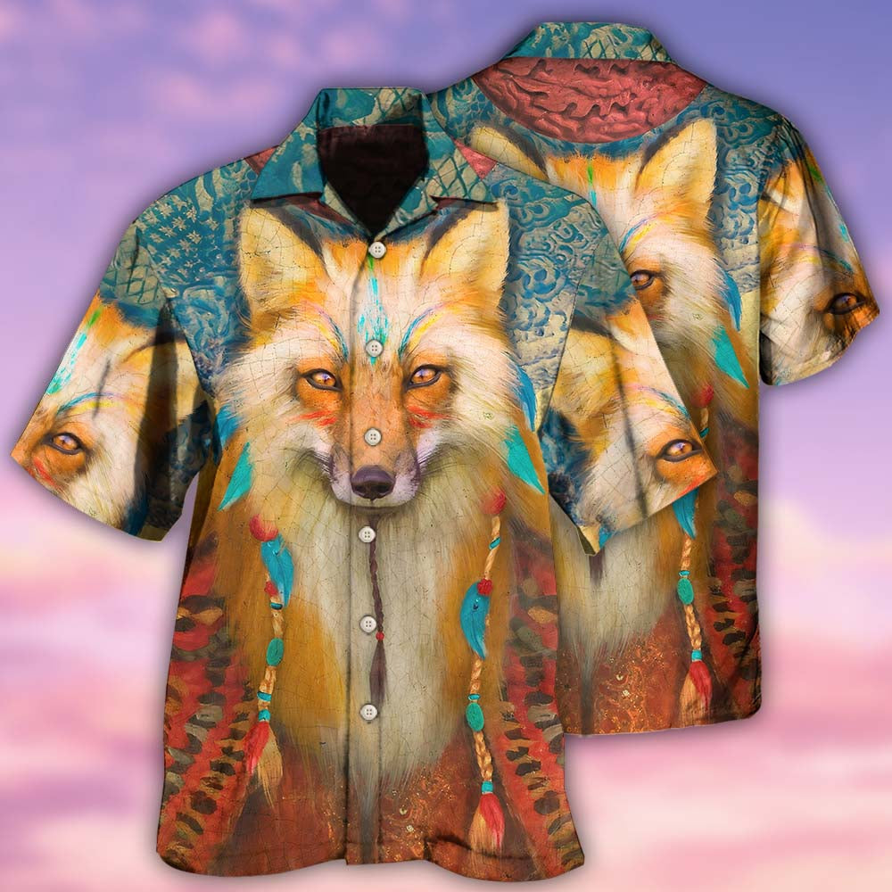 Native Style Love Peace Wolf - Hawaiian Shirt - Owls Matrix LTD