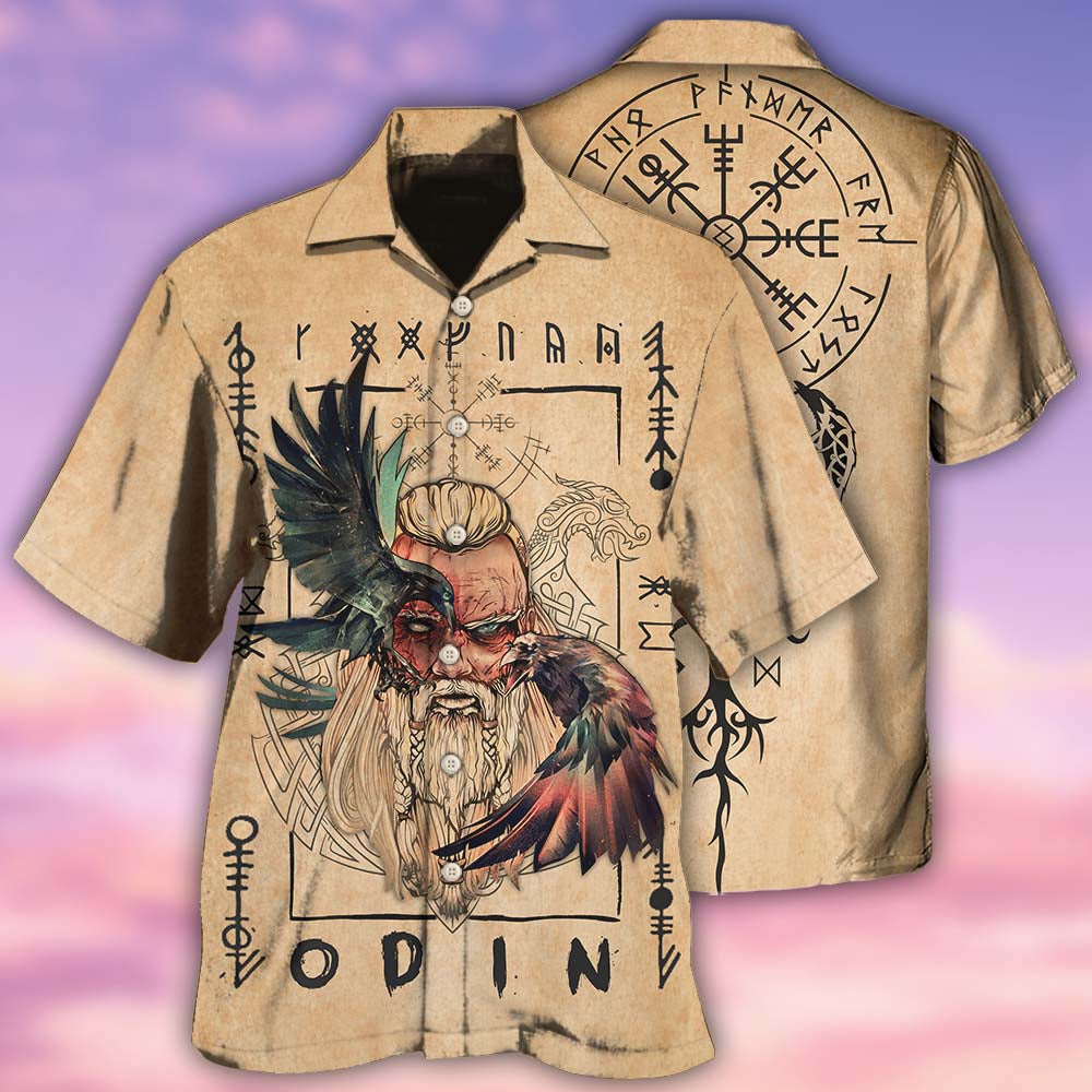 Viking Odin Sign Old Man Viking - Hawaiian Shirt - Owls Matrix LTD