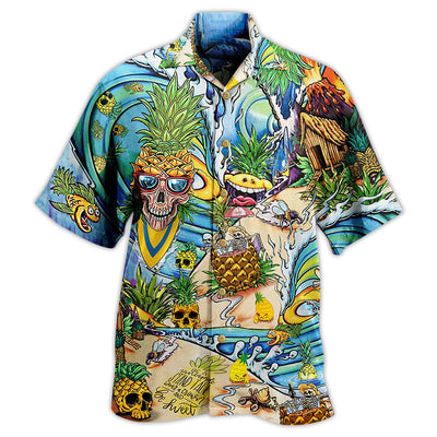 Skull Pineapple Fruit Amazing - Hawaiian Shirt - Owls Matrix LTD