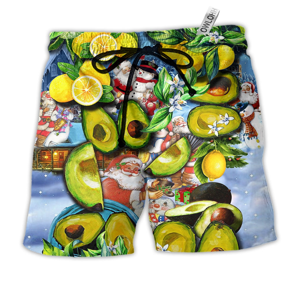 Beach Short / Adults / S Fruit Avocado Lemon Summer Time Xmas Christmas - Beach Short - Owls Matrix LTD