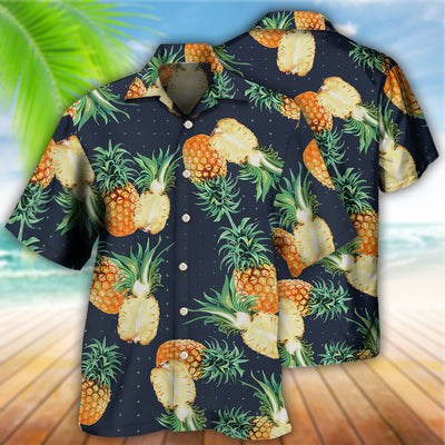 Fruit Pineapple Tropical Cool - Hawaiian Shirt - Owls Matrix LTD