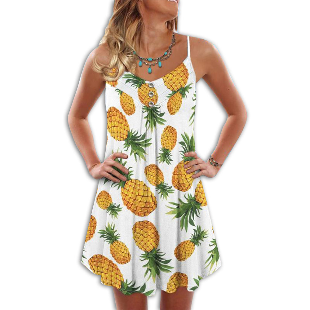 Fruit Pineapple Tropical Vibes Lover - Summer Dress - Owls Matrix LTD