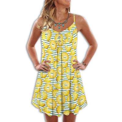 Fruit Pineapple Tropical Vibes Happier - Summer Dress - Owls Matrix LTD