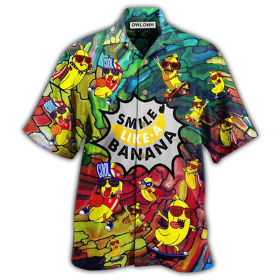 Hawaiian Shirt / Adults / S Fruit Smile Like Funny Bananas - Hawaiian Shirt - Owls Matrix LTD