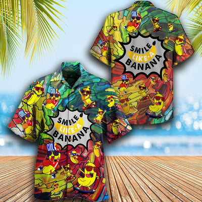 Fruit Smile Like Funny Bananas - Hawaiian Shirt - Owls Matrix LTD