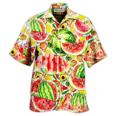 Hawaiian Shirt / Adults / S Fruit Summer Time Watermelon - Hawaiian Shirt - Owls Matrix LTD