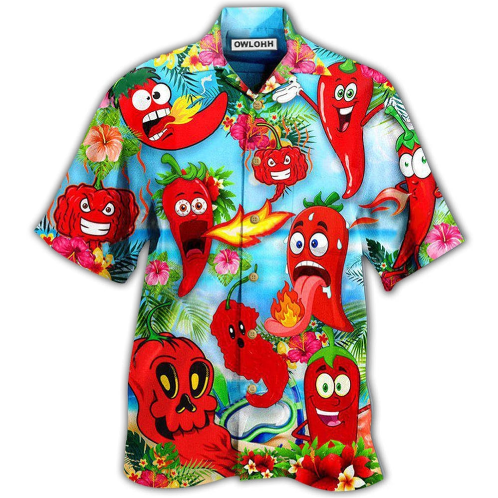 Hawaiian Shirt / Adults / S Fruit Chili Funny Chili Peppers - Hawaiian Shirt - Owls Matrix LTD