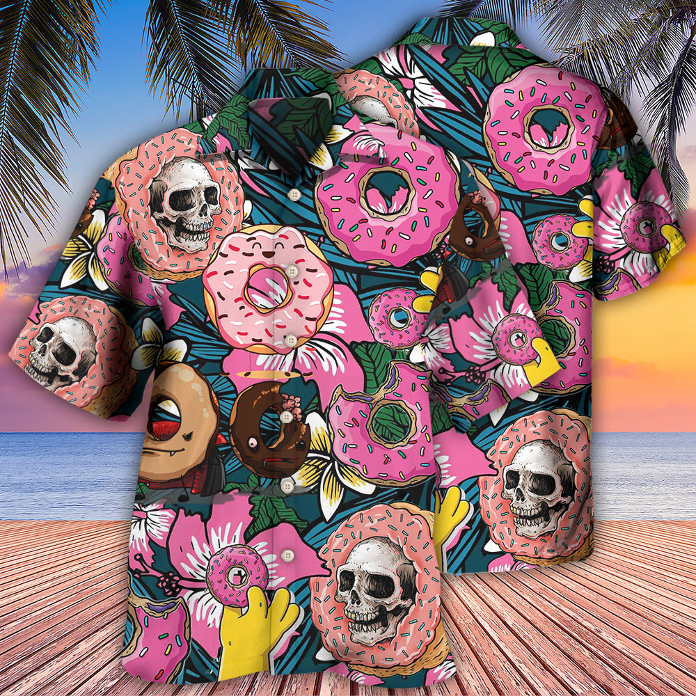 Donut Funny Donut Tropical Style - Hawaiian Shirt - Owls Matrix LTD