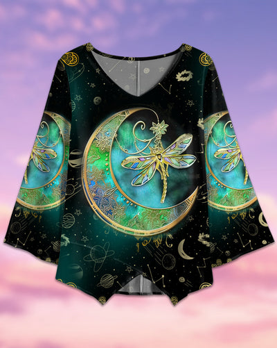 Dragonfly Mandala Amazing Style - V-neck T-shirt - Owls Matrix LTD