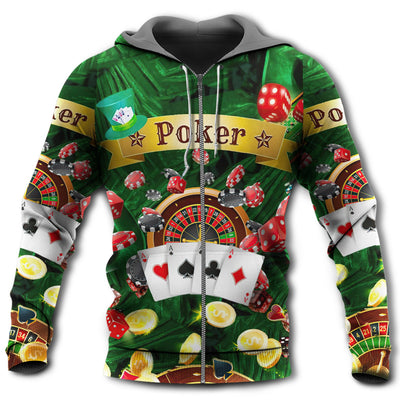 Zip Hoodie / S Gambling Born To Play Poker Forced To Work - Hoodie - Owls Matrix LTD