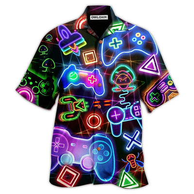 Hawaiian Shirt / Adults / S Game Neon Style Love It - Hawaiian Shirt - Owls Matrix LTD