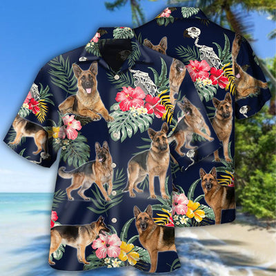 German Shepherd Tropical Floral Lover - Hawaiian Shirt - Owls Matrix LTD