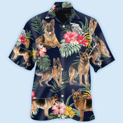 German Shepherd Tropical Floral Lover - Hawaiian Shirt - Owls Matrix LTD
