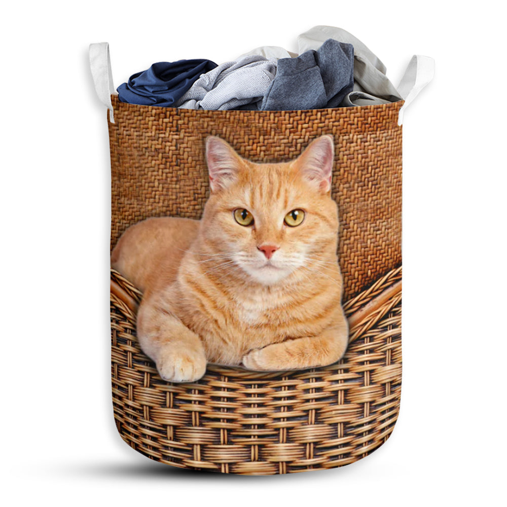 Ginger Cats Rattan Teaxture Basic Style - Laundry Basket - Owls Matrix LTD