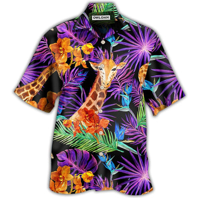 Hawaiian Shirt / Adults / S Giraffe Tropical Leaf - Hawaiian Shirt - Owls Matrix LTD