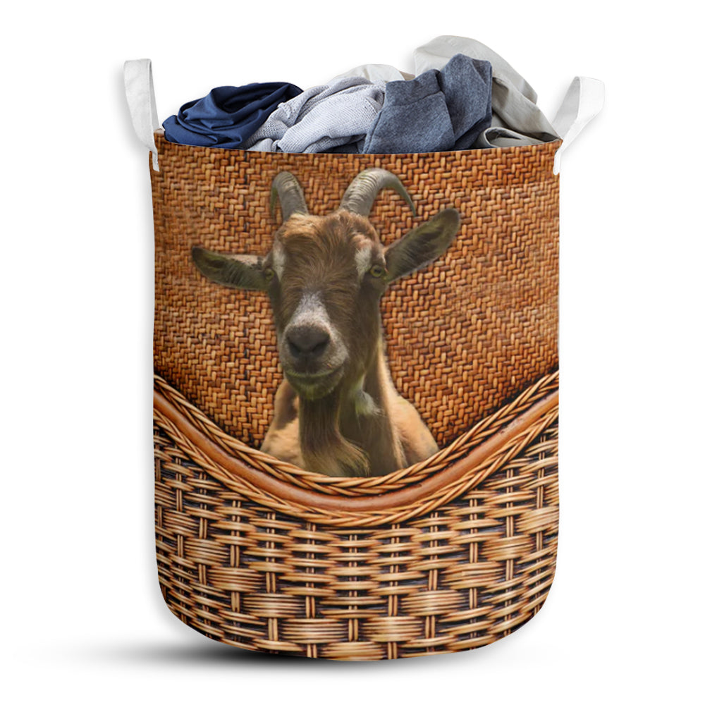 Goat Rattan Teaxture - Laundry Basket - Owls Matrix LTD