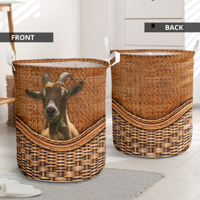 Goat Rattan Teaxture - Laundry Basket - Owls Matrix LTD