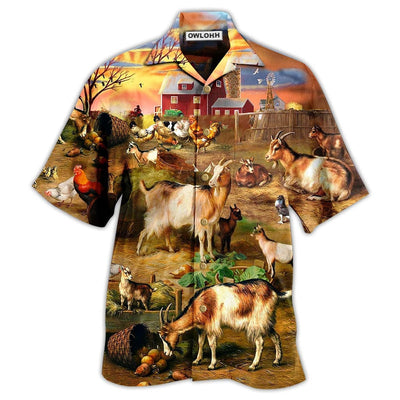 Hawaiian Shirt / Adults / S Goat Love Funny Farm - Hawaiian Shirt - Owls Matrix LTD