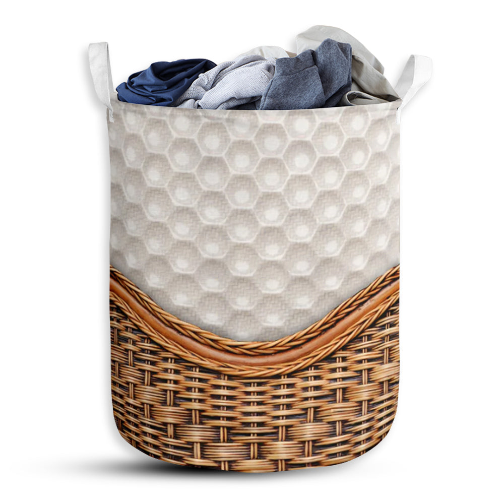 Golf Ball Rattan Teaxture - Laundry Basket - Owls Matrix LTD