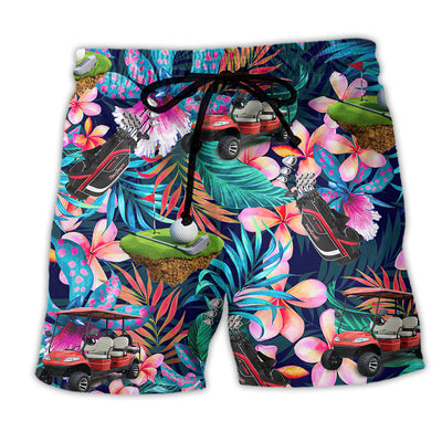 Beach Short / Adults / S Golf Floral Tropical Life - Beach Short - Owls Matrix LTD