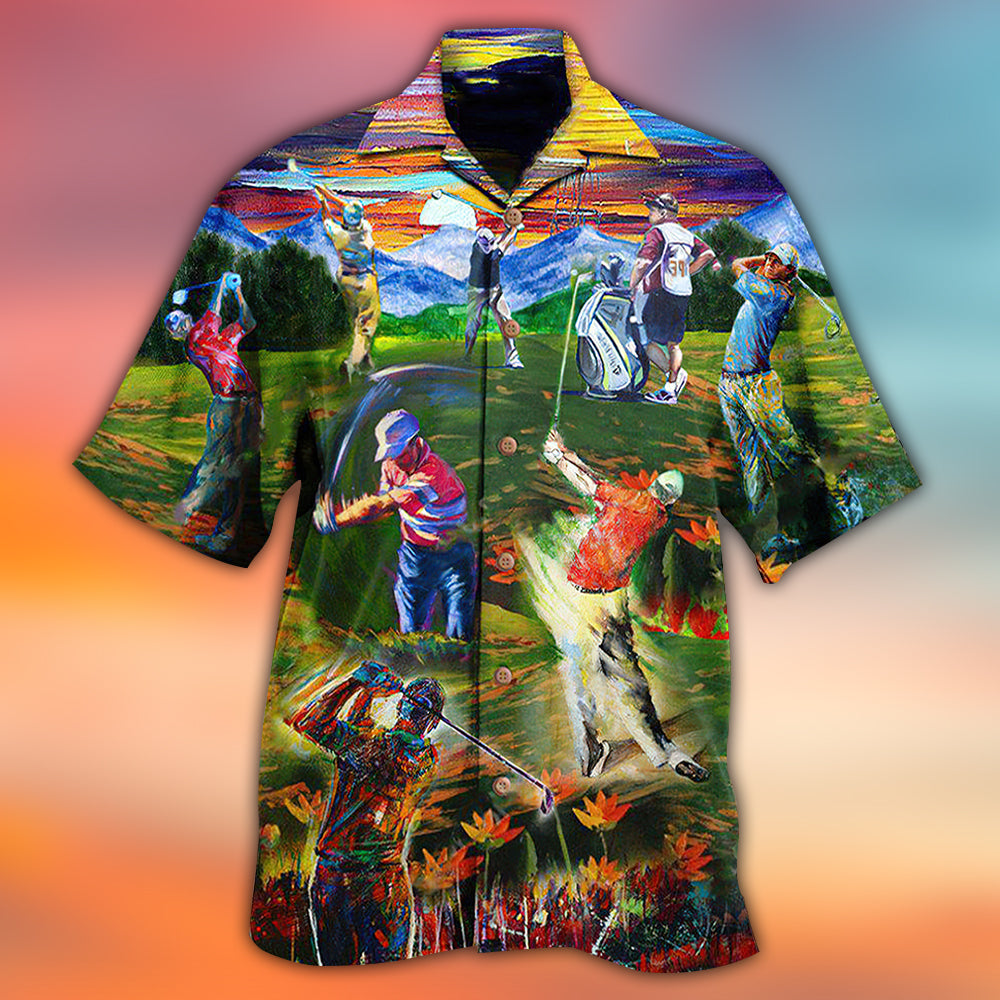 Golf Life Is Short Swing Hard Golf - Hawaiian Shirt - Owls Matrix LTD