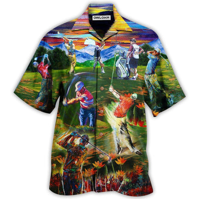 Hawaiian Shirt / Adults / S Golf Life Is Short Swing Hard Golf - Hawaiian Shirt - Owls Matrix LTD