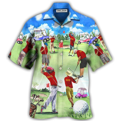 Hawaiian Shirt / Adults / S Golf People Are Playing Golf - Hawaiian Shirt - Owls Matrix LTD