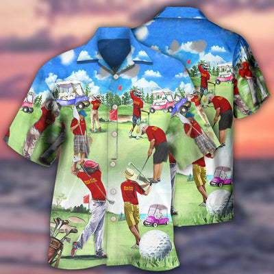 Golf People Are Playing Golf - Hawaiian Shirt - Owls Matrix LTD